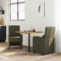 Produktbild för Matstolar med hjul med hjul 2 pcs Armégrön 58 x 67 x 97 cm
