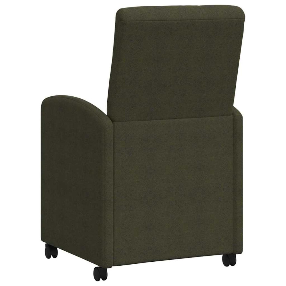 Produktbild för Matstolar med hjul med hjul 2 pcs Armégrön 58 x 67 x 97 cm
