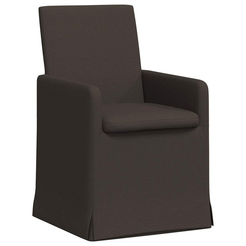 Produktbild för Matstolar med hjul 2 pcs Mörkgrå 57 x 67 x 95 cm Linne