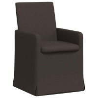 Produktbild för Matstolar med hjul 2 pcs Mörkgrå 57 x 67 x 95 cm Linne