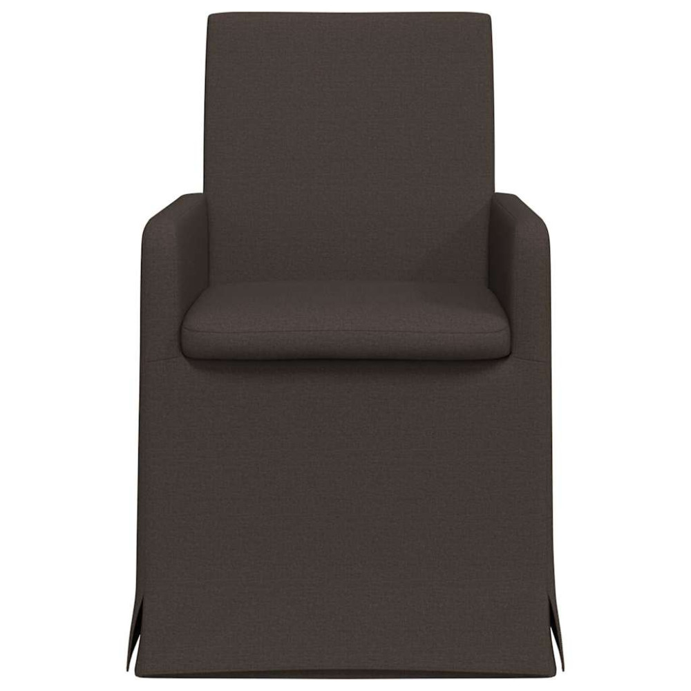 Produktbild för Matstolar med hjul 2 pcs Mörkgrå 57 x 67 x 95 cm Linne