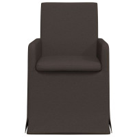 Produktbild för Matstolar med hjul 2 pcs Mörkgrå 57 x 67 x 95 cm Linne