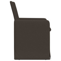 Produktbild för Matstolar med hjul 2 pcs Mörkgrå 57 x 67 x 95 cm Linne