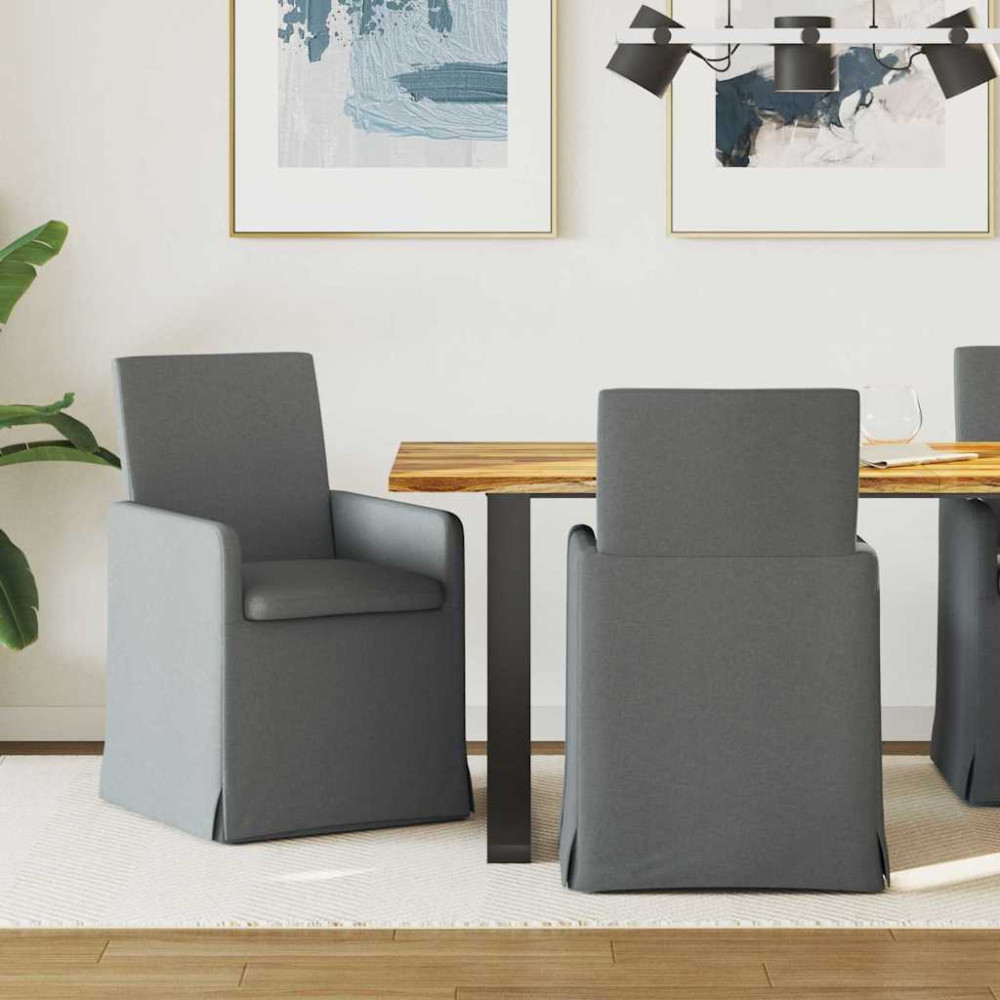 Produktbild för Matstolar 2 pcs Mörkgrå 57 x 67 x 95 cm tyg