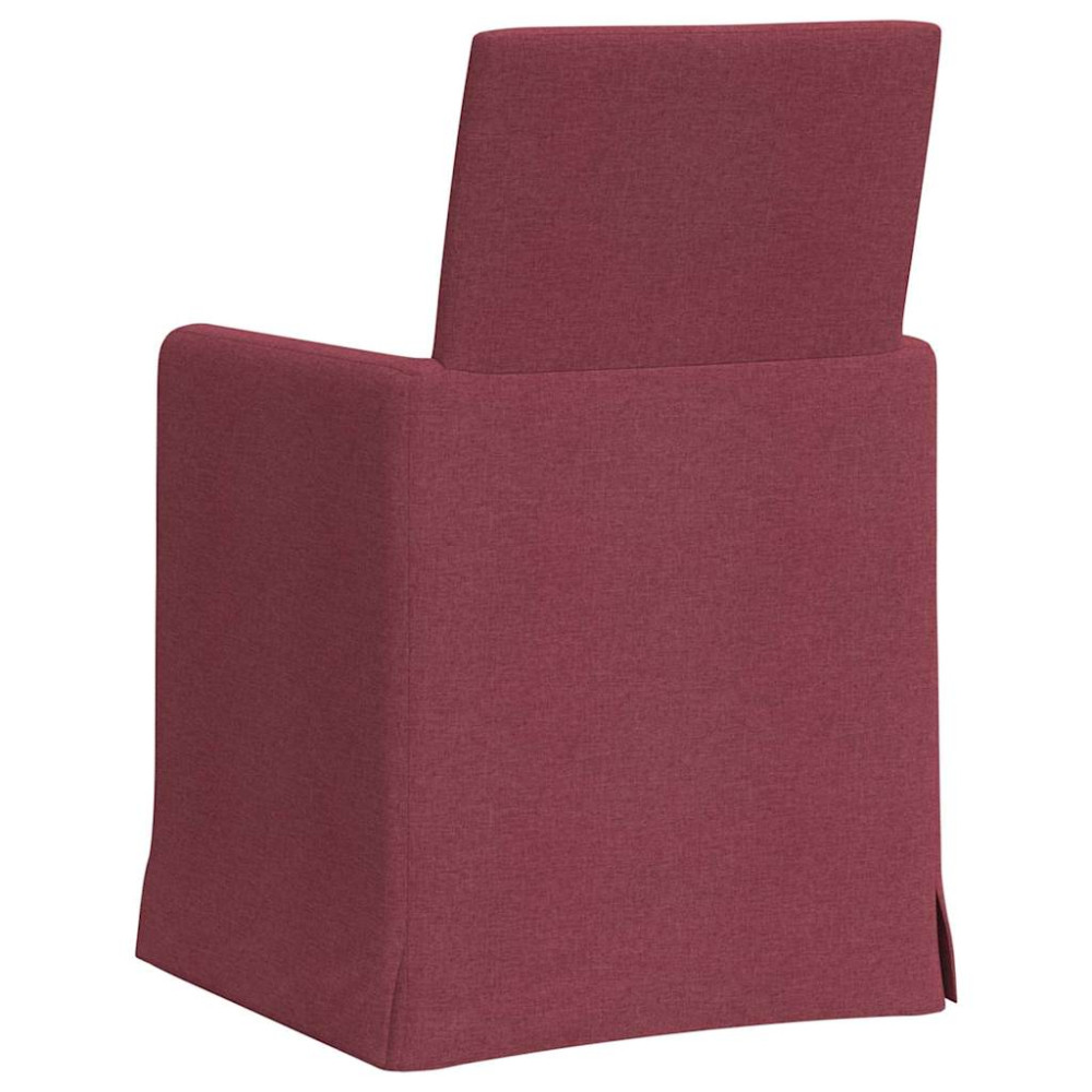 Produktbild för Matstolar 2 pcs Vinröd 57 x 67 x 95 cm tyg