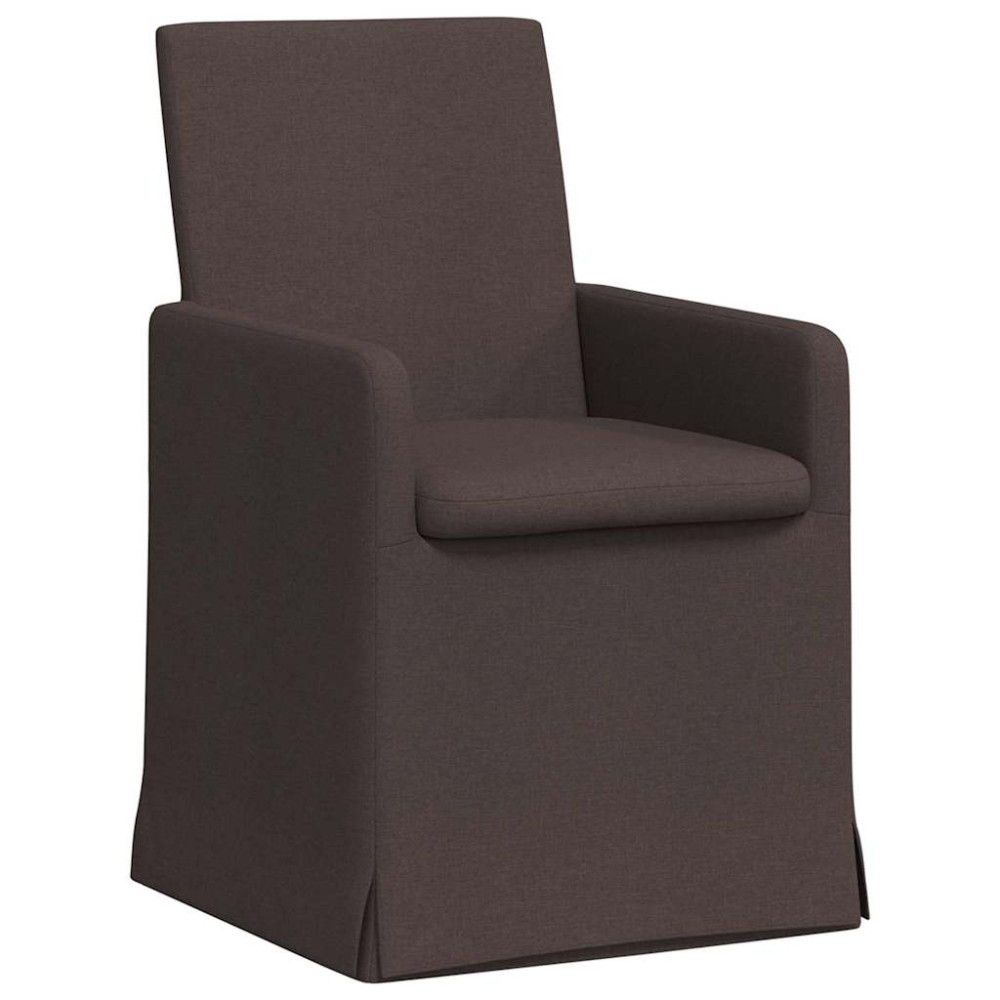 Produktbild för Matstolar 2 pcs Mörkbrun 57 x 67 x 95 cm tyg
