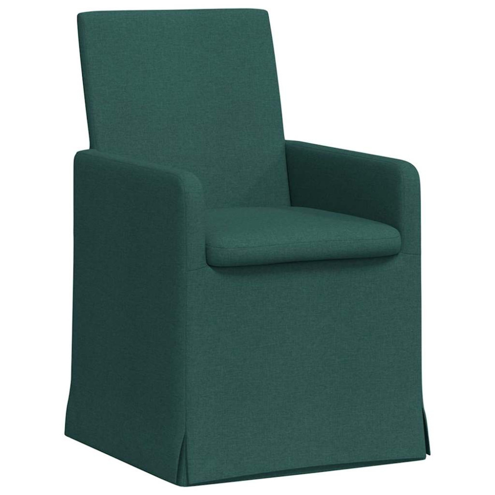 Produktbild för Matstolar 2 pcs Mörkgrön 57 x 67 x 95 cm tyg