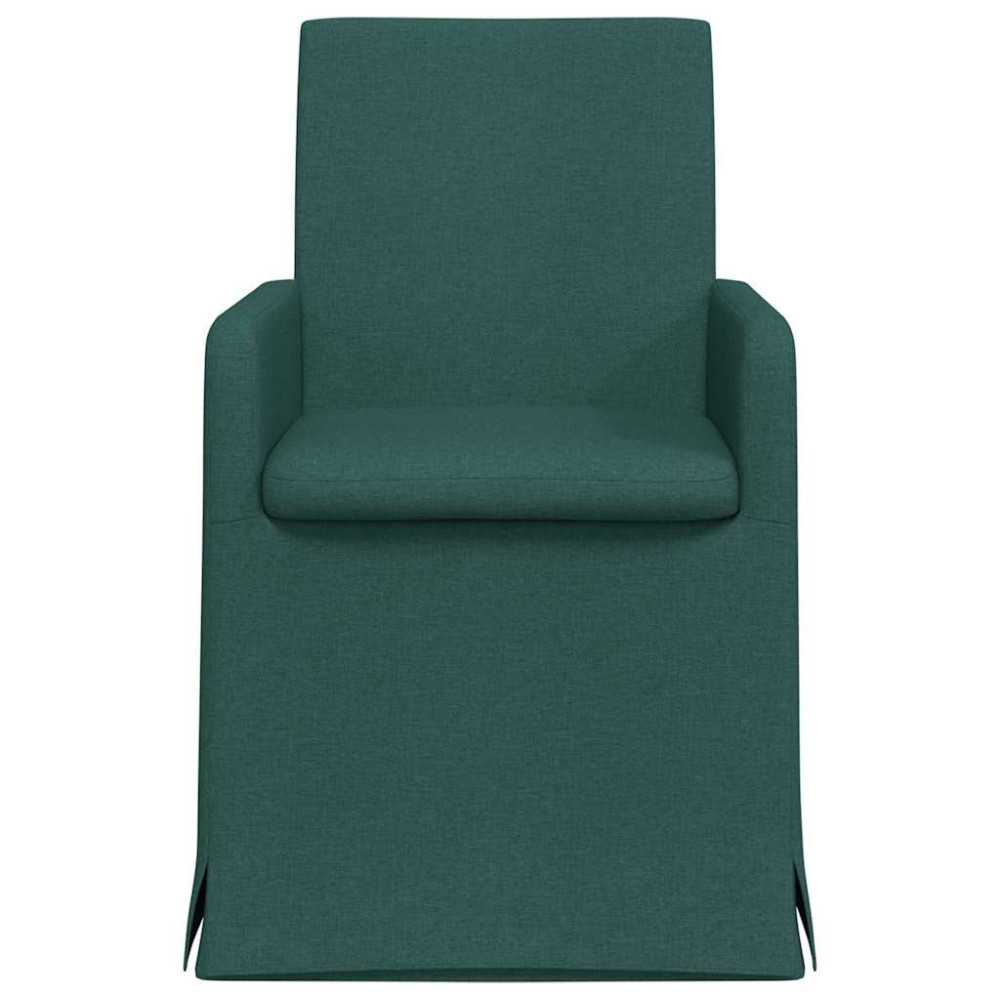 Produktbild för Matstolar 2 pcs Mörkgrön 57 x 67 x 95 cm tyg