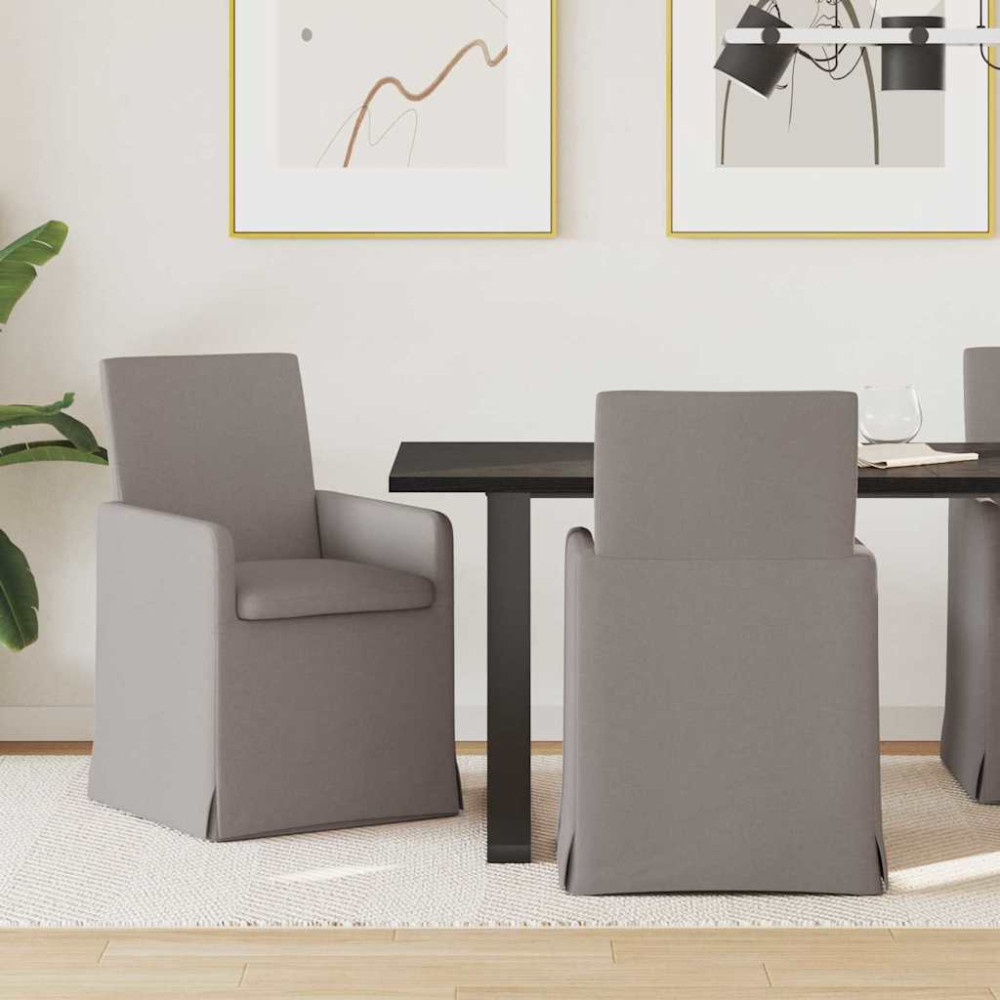Produktbild för Matstolar 2 pcs Taupe 57 x 67 x 95 cm tyg
