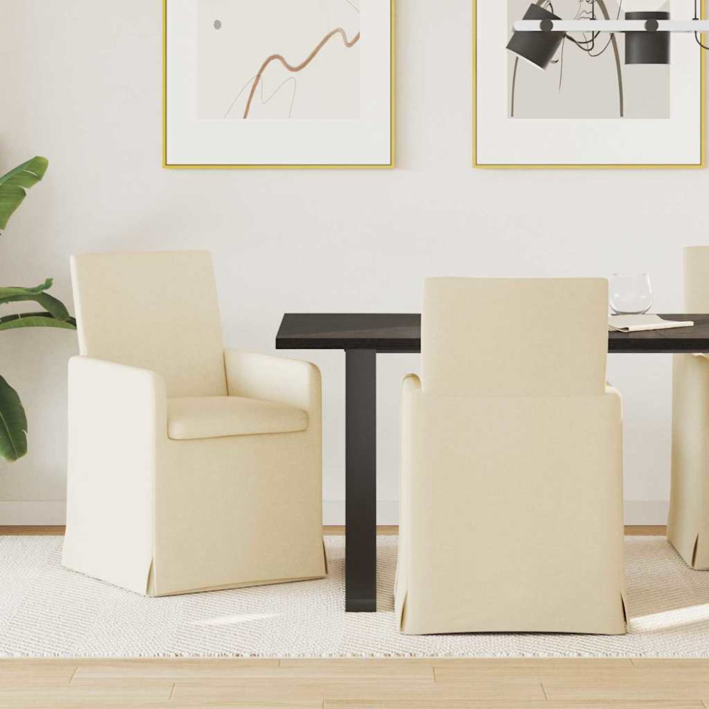 Produktbild för Matstolar 2 pcs Kräm 57 x 67 x 95 cm tyg