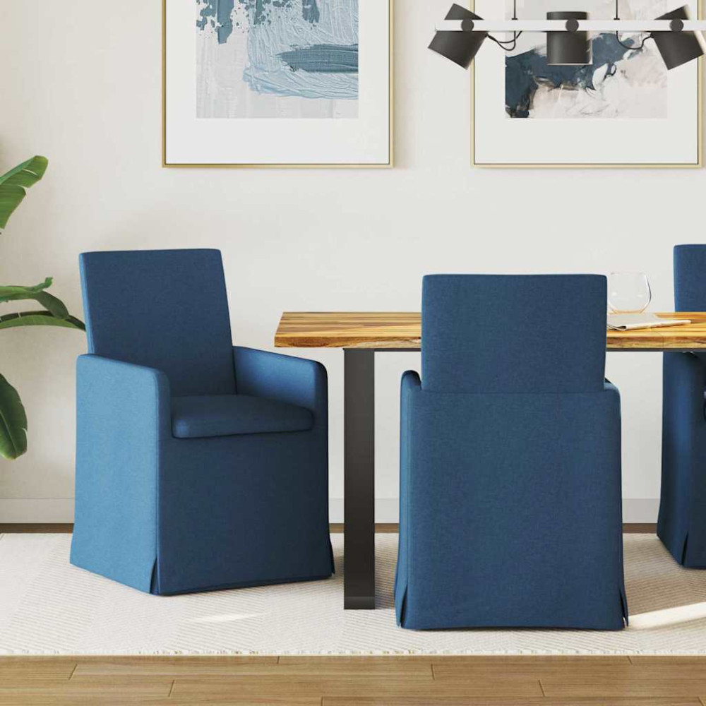 Produktbild för Matstolar 2 pcs Blå 57 x 67 x 95 cm tyg