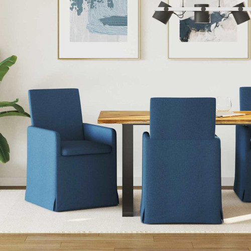 vidaXL Matstolar 2 pcs Blå 57 x 67 x 95 cm tyg
