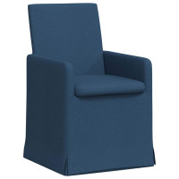 Produktbild för Matstolar 2 pcs Blå 57 x 67 x 95 cm tyg