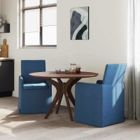 Produktbild för Matstolar 2 pcs Blå 57 x 67 x 95 cm tyg