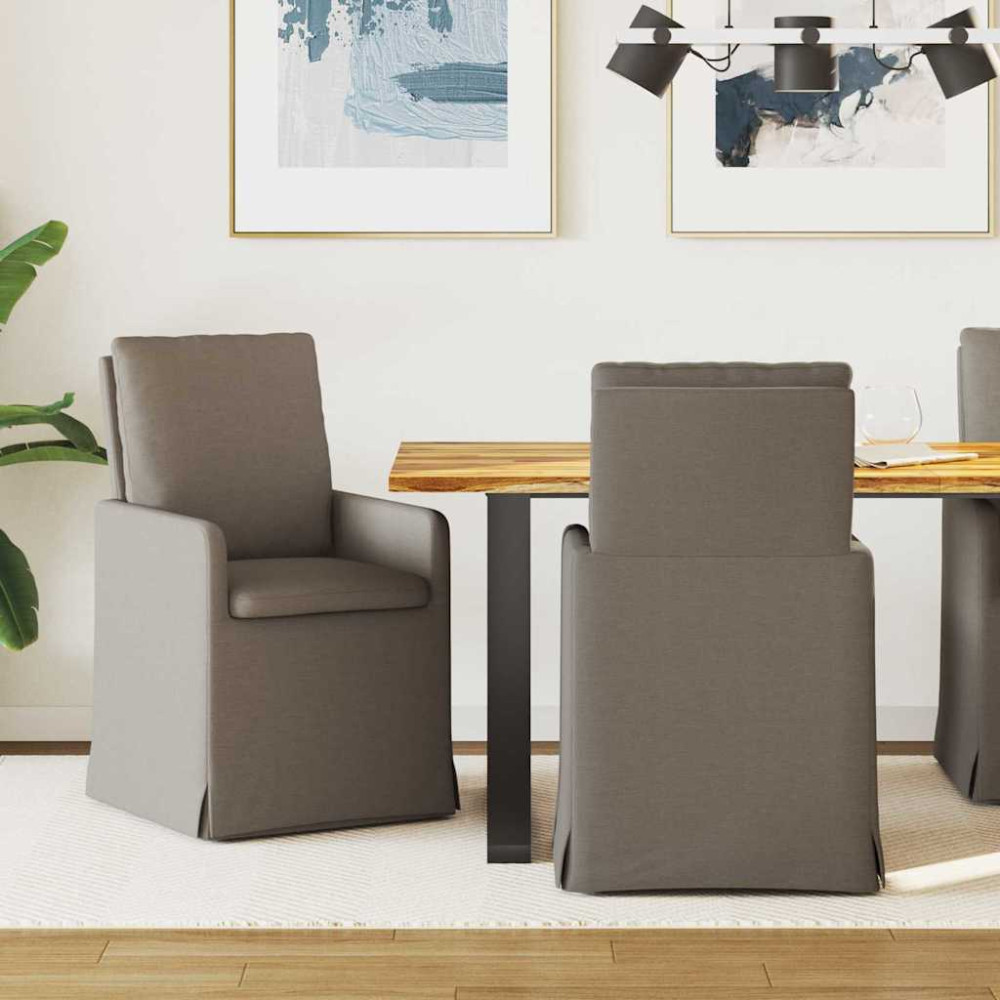 Produktbild för Matstolar 2 pcs Ljusgrå 57 x 67 x 98 cm Linne