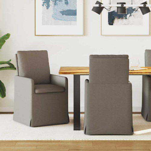 vidaXL Matstolar 2 pcs Ljusgrå 57 x 67 x 98 cm Linne