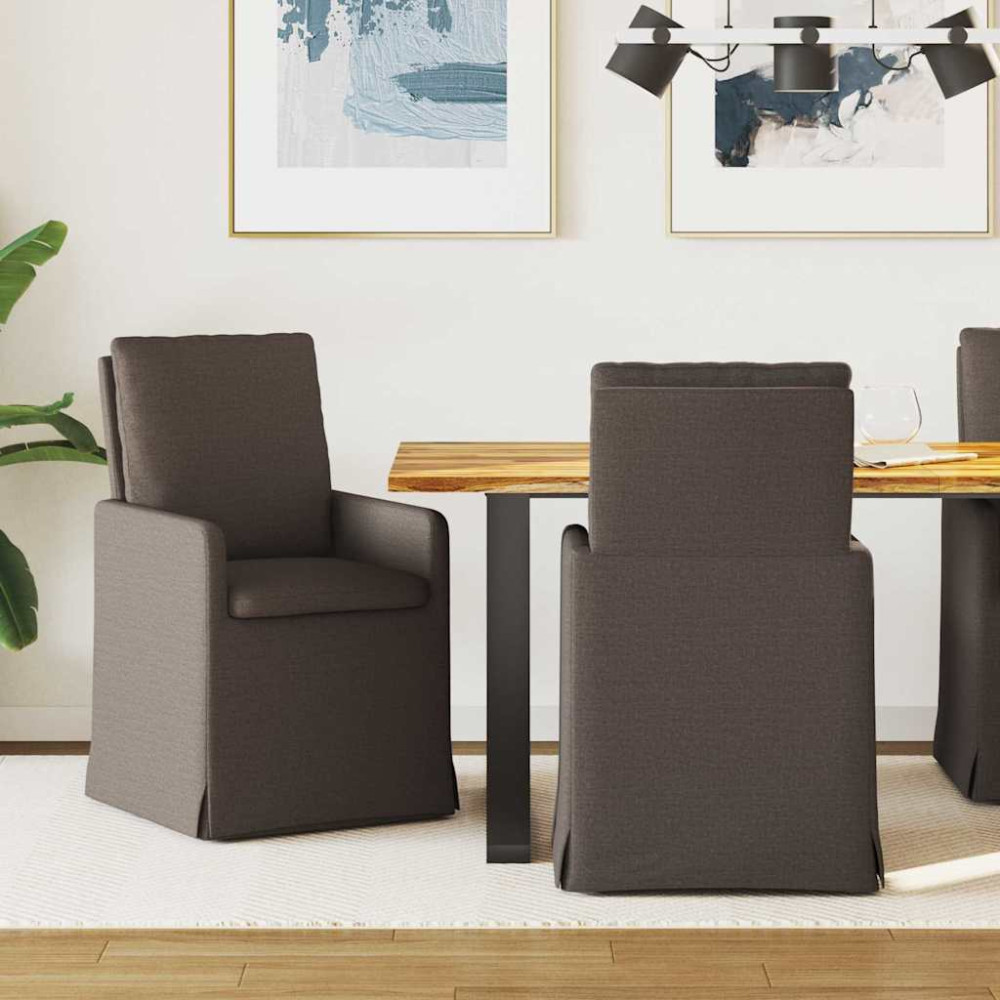 Produktbild för Matstolar 2 pcs Mörkgrå 57 x 67 x 98 cm Linne
