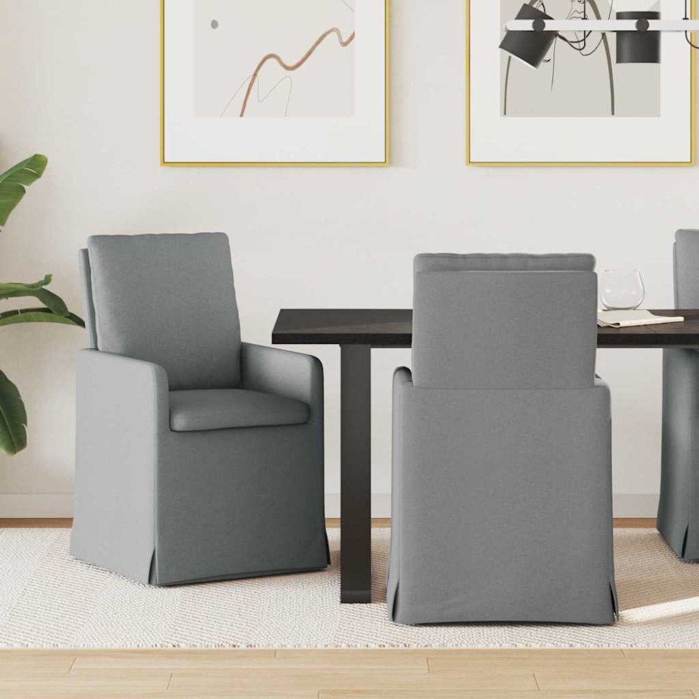 Produktbild för Matstolar 2 pcs Ljusgrå 57 x 67 x 98 cm tyg