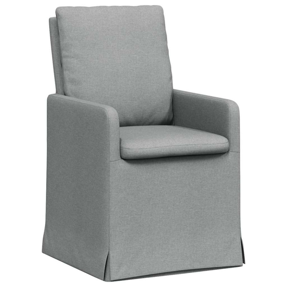 Produktbild för Matstolar 2 pcs Ljusgrå 57 x 67 x 98 cm tyg