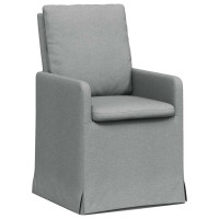 Produktbild för Matstolar 2 pcs Ljusgrå 57 x 67 x 98 cm tyg