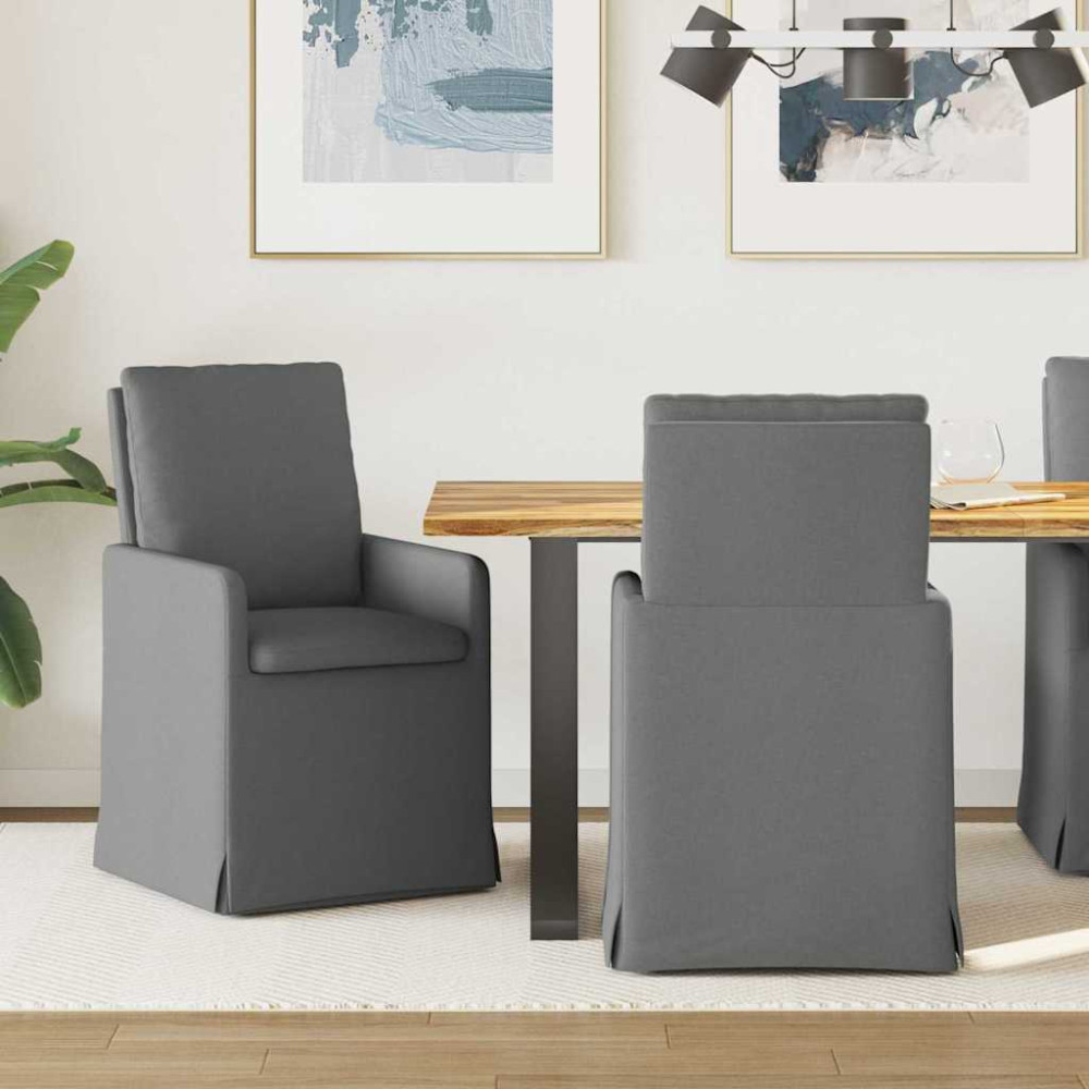 Produktbild för Matstolar 2 pcs Mörkgrå 57 x 67 x 98 cm tyg
