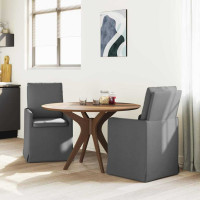 Produktbild för Matstolar 2 pcs Mörkgrå 57 x 67 x 98 cm tyg