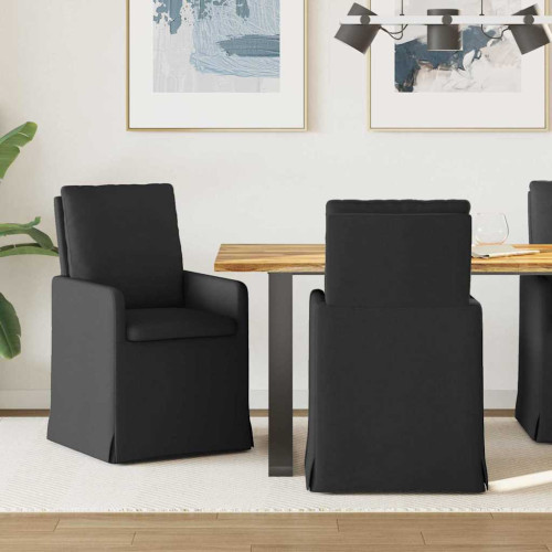 vidaXL Matstolar 2 pcs Svart 57 x 67 x 98 cm tyg