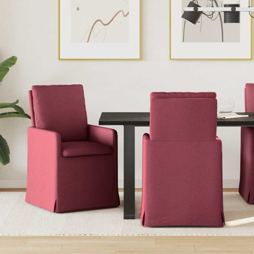 vidaXL Matstolar 2 pcs Vinröd 57 x 67 x 98 cm tyg