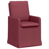 Produktbild för Matstolar 2 pcs Vinröd 57 x 67 x 98 cm tyg
