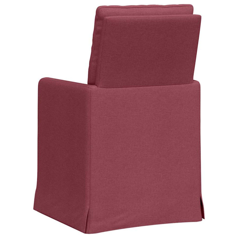 Produktbild för Matstolar 2 pcs Vinröd 57 x 67 x 98 cm tyg