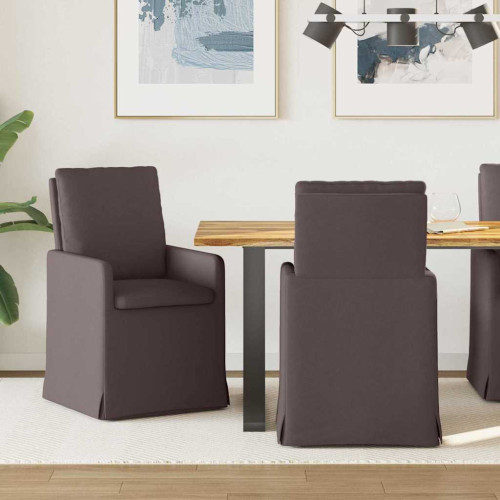 vidaXL Matstolar 2 pcs Mörkbrun 57 x 67 x 98 cm tyg
