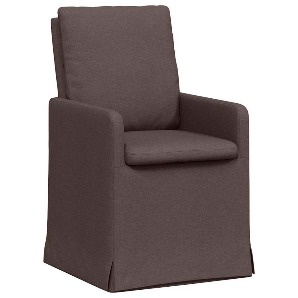 Produktbild för Matstolar 2 pcs Mörkbrun 57 x 67 x 98 cm tyg