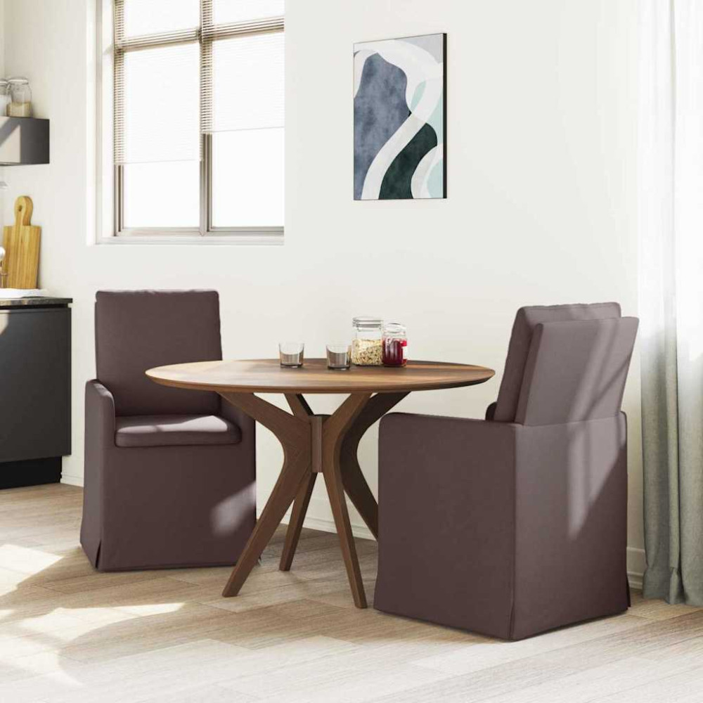 Produktbild för Matstolar 2 pcs Mörkbrun 57 x 67 x 98 cm tyg