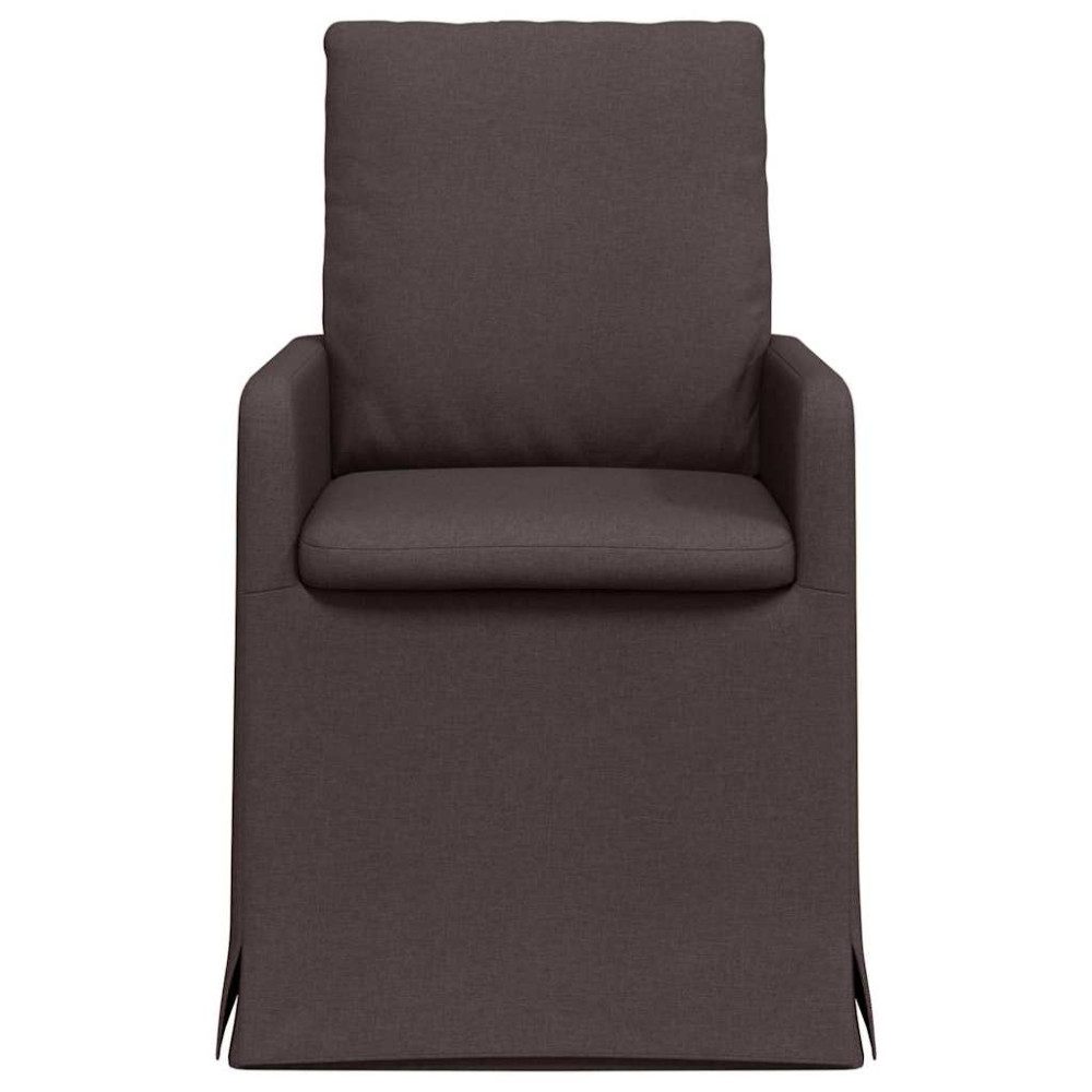 Produktbild för Matstolar 2 pcs Mörkbrun 57 x 67 x 98 cm tyg