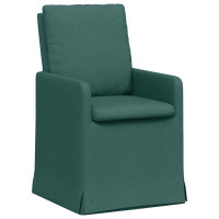 Produktbild för Matstolar 2 pcs Mörkgrön 57 x 67 x 98 cm tyg