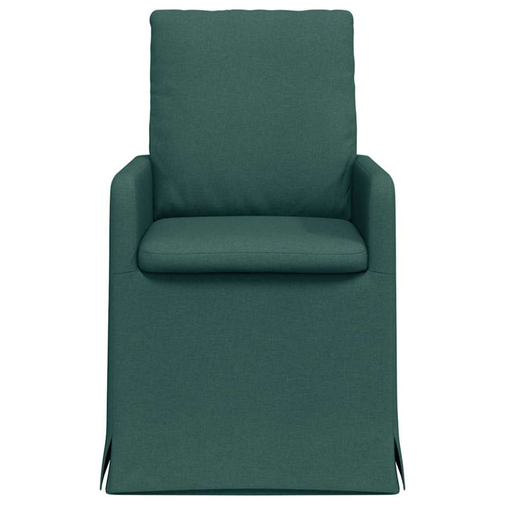 Produktbild för Matstolar 2 pcs Mörkgrön 57 x 67 x 98 cm tyg