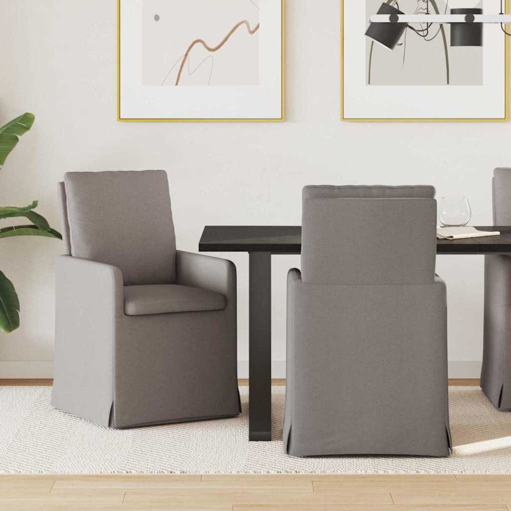 Produktbild för Matstolar 2 pcs Taupe 57 x 67 x 98 cm tyg