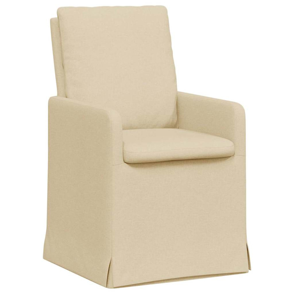Produktbild för Matstolar 2 pcs Kräm 57 x 67 x 98 cm tyg