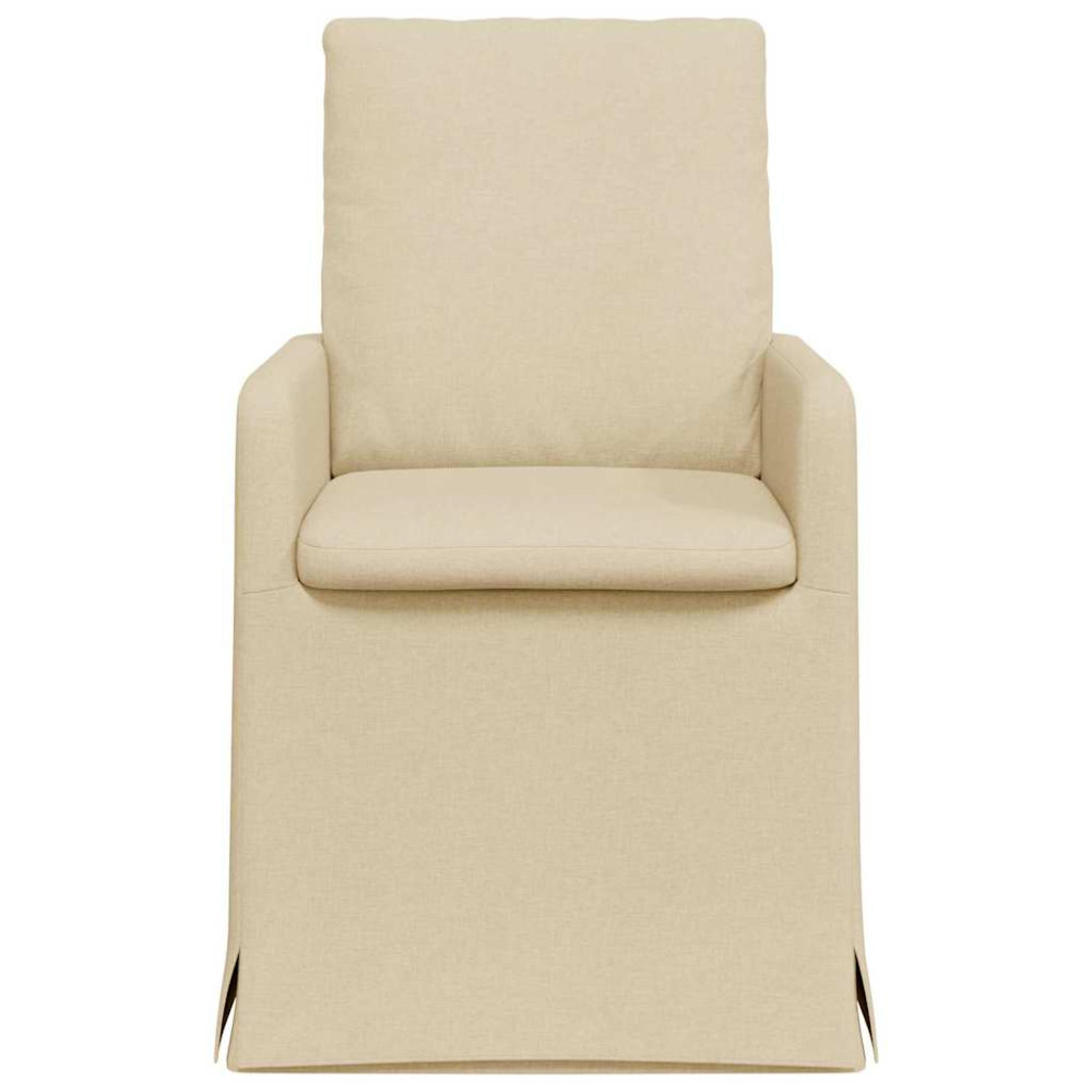 Produktbild för Matstolar 2 pcs Kräm 57 x 67 x 98 cm tyg
