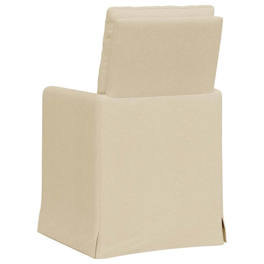 Produktbild för Matstolar 2 pcs Kräm 57 x 67 x 98 cm tyg