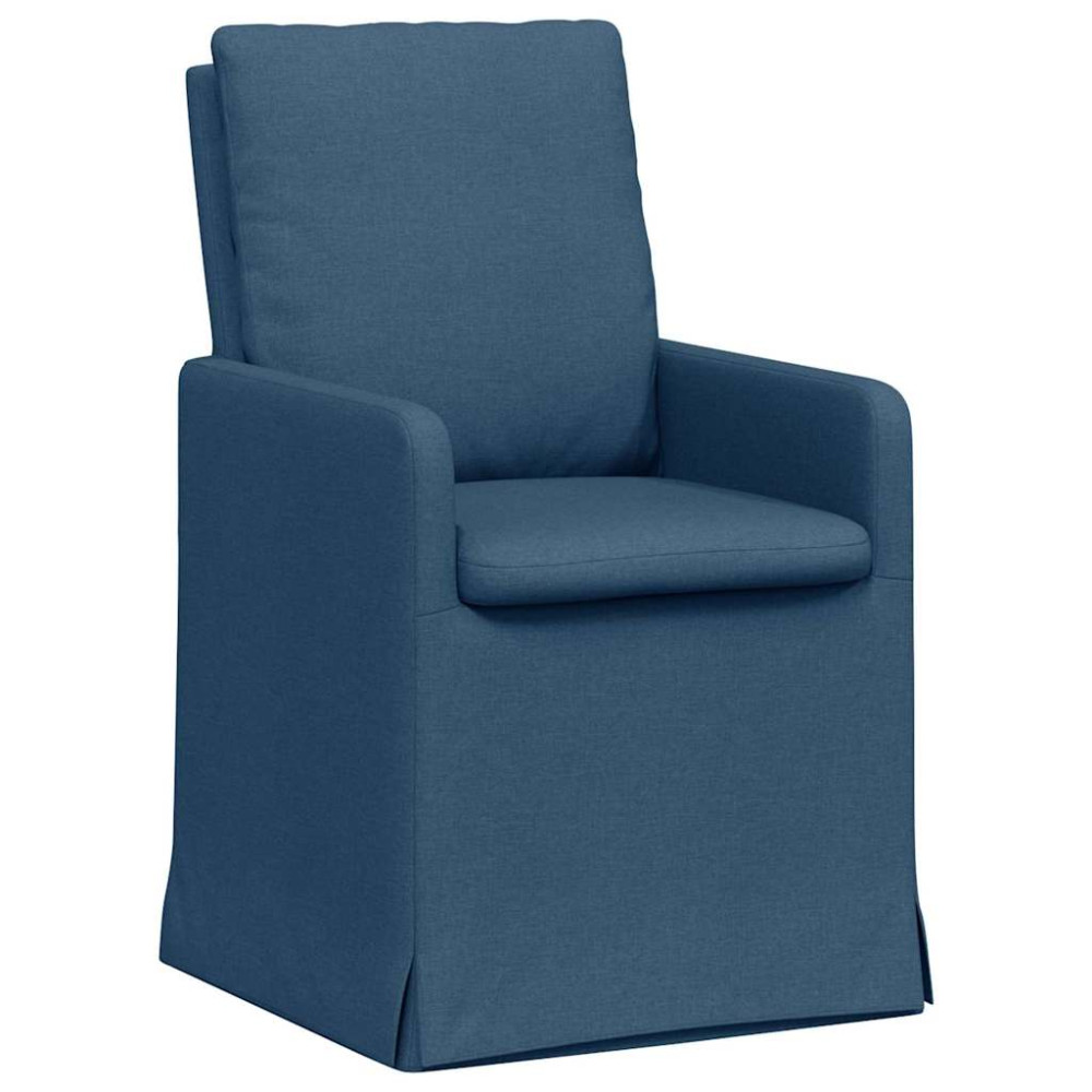 Produktbild för Matstolar 2 pcs Blå 57 x 67 x 98 cm tyg