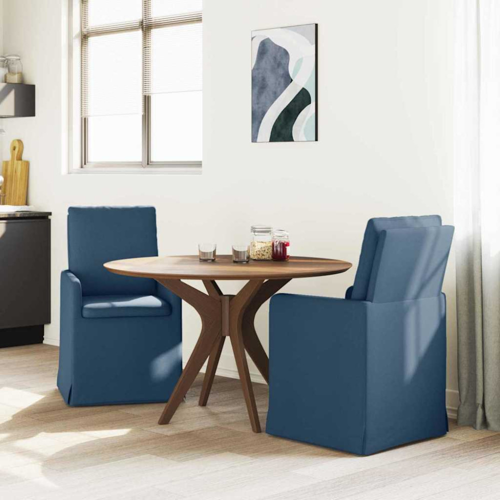 Produktbild för Matstolar 2 pcs Blå 57 x 67 x 98 cm tyg