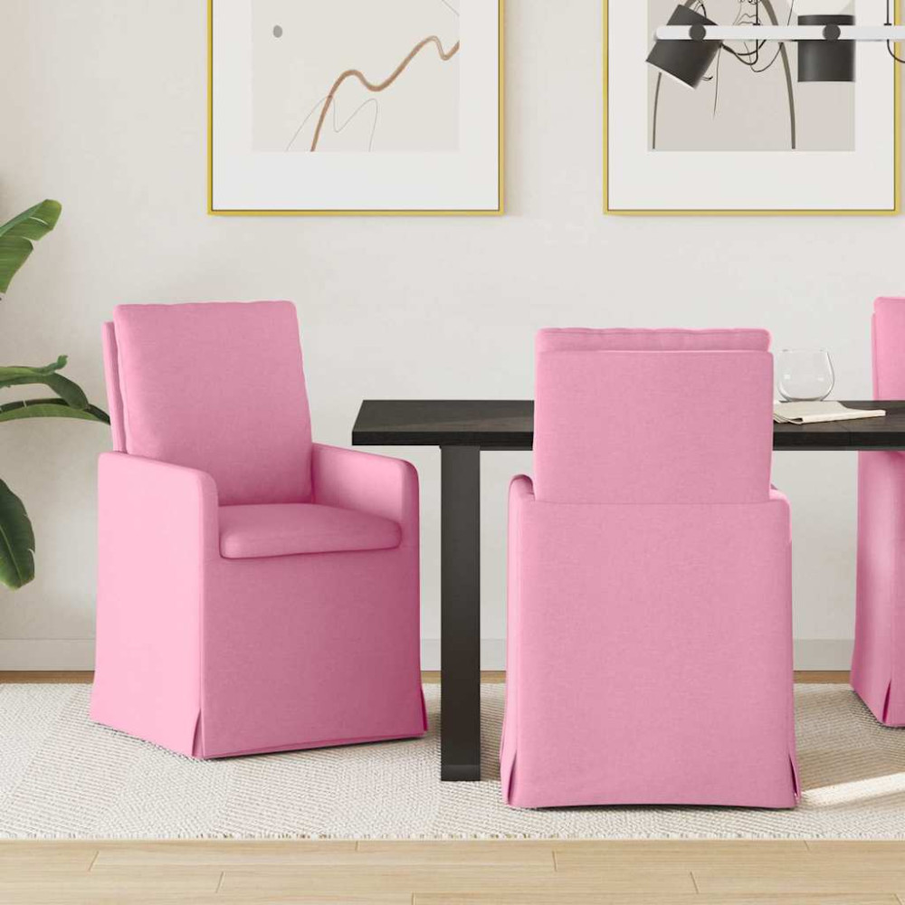 Produktbild för Matstolar 2 pcs Rosa 57 x 67 x 98 cm tyg