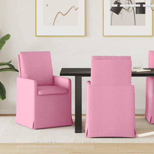 vidaXL Matstolar 2 pcs Rosa 57 x 67 x 98 cm tyg