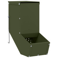 Produktbild för Kaninsmatare Olivgrön 12,5 x 26 x 28,5 cm Kallvalsat Stål
