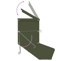 Produktbild för Kaninsmatare Olivgrön 17,5 x 26 x 28,5 cm Kallvalsat Stål