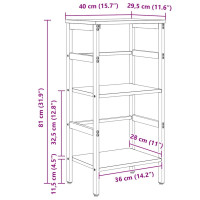 Produktbild för Hyllsystem Svart Ek 40 x 29,5 x 81 cm Konstruerat trä