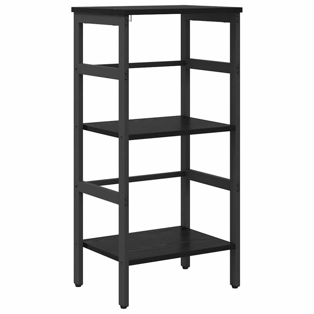 Produktbild för Hyllsystem Svart Ek 40 x 29,5 x 81 cm Konstruerat trä