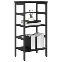 Produktbild för Hyllsystem Svart Ek 40 x 29,5 x 81 cm Konstruerat trä