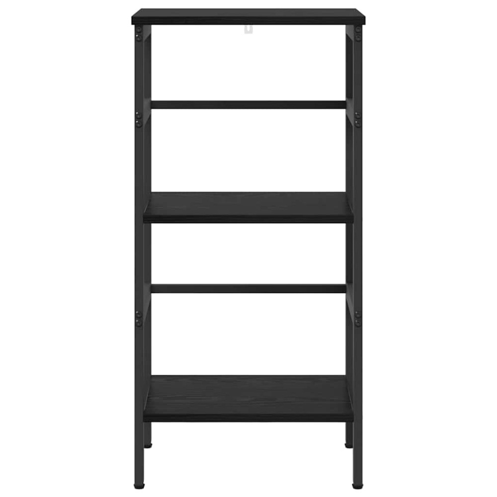 Produktbild för Hyllsystem Svart Ek 40 x 29,5 x 81 cm Konstruerat trä